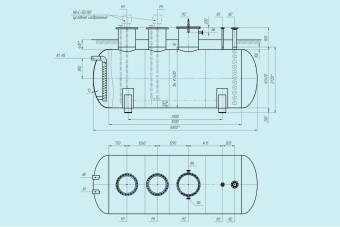 Чертеж Емкость подземная ЕП-25, ЕПП-25